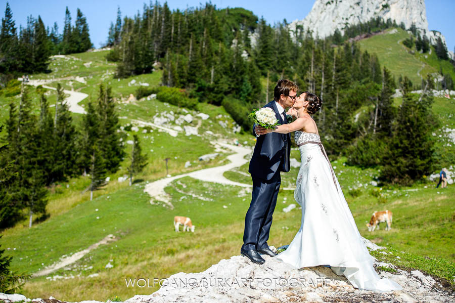 Hochzeit Fotograf Chiemgau, Brautpaarfotografie auf der Kampenwand