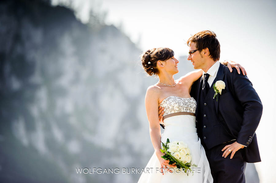 Hochzeit Fotograf Chiemgau, Brautpaar-Portraits in den Alpen