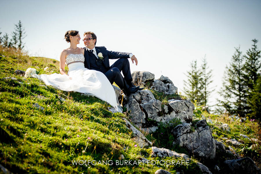 Hochzeit Fotograf Chiemgau, Hochzeitsportrait auf der Alm