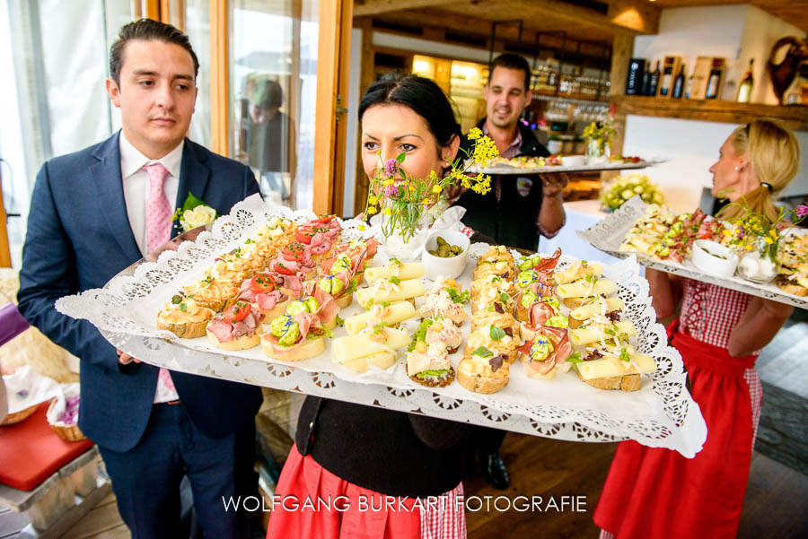 Hochzeit Foto-Reportage Kitzbühel, snacks fingerfood Häppchen