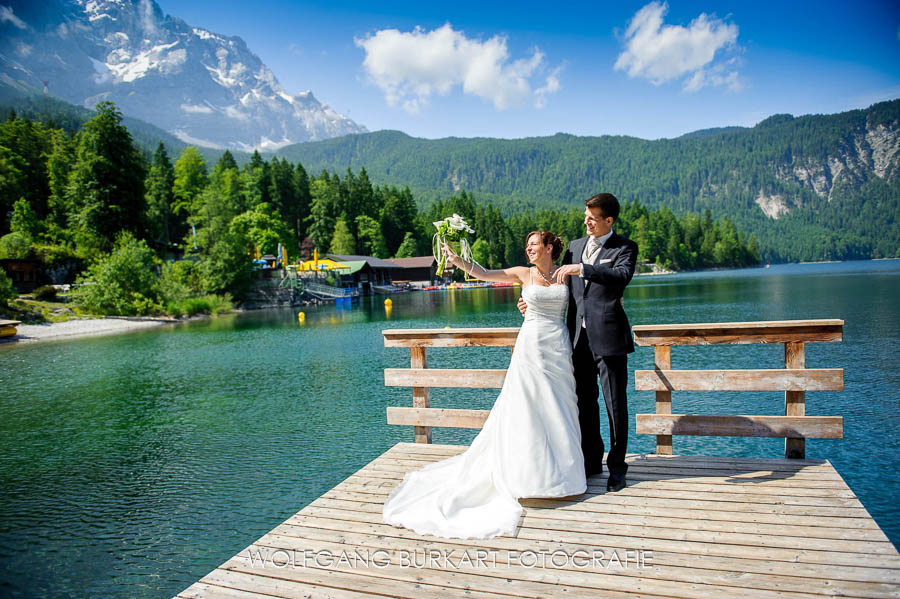 Hochzeitsfotograf Zugspitze, Hochzeitsbild am Eibsee