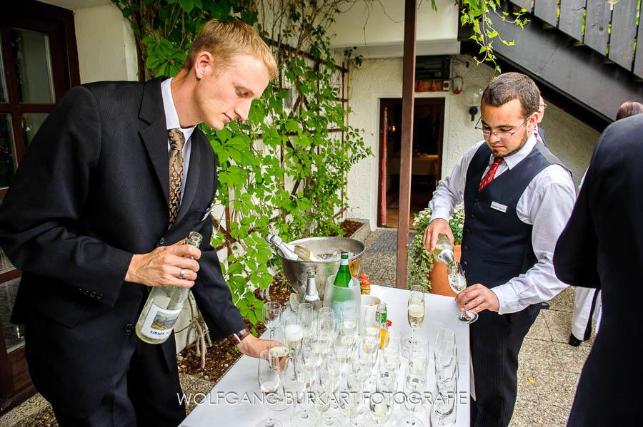 Hochzeits-Foto-Reportage Garmisch Partenkirchen, Sekt-Buffet