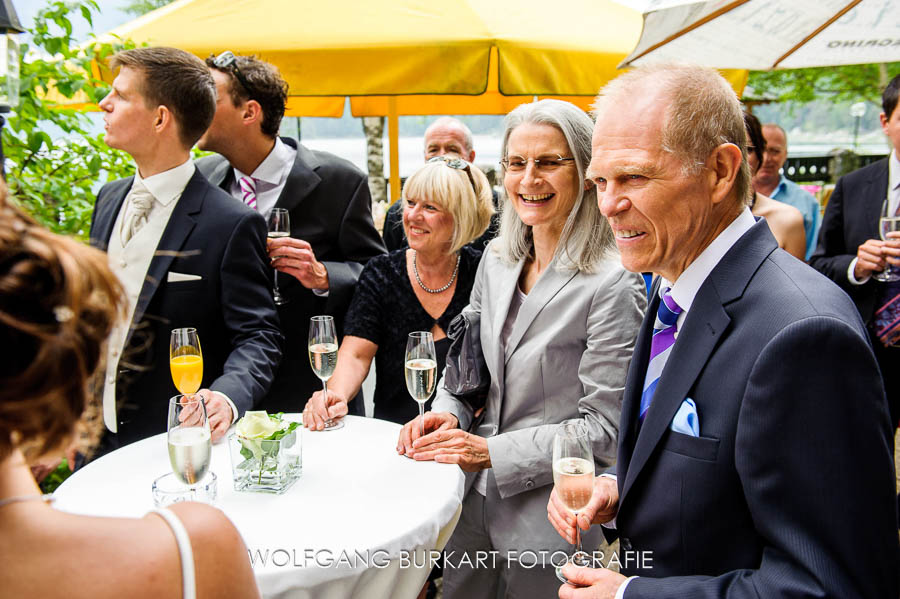 Hochzeits-Foto-Reportage Garmisch Partenkirchen, Sekt-Empfang