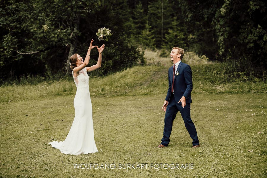 Fotografie Hochzeits-Portrait mit Brautstrauss