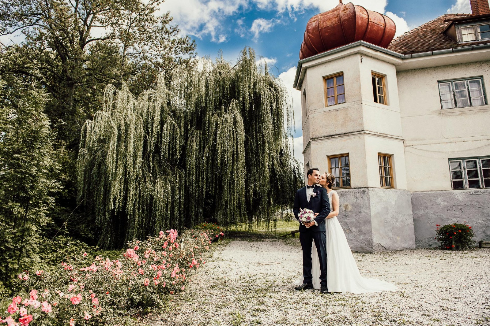 Hochzeit Fotografie München, Brautpaarfoto shooting im Schloss