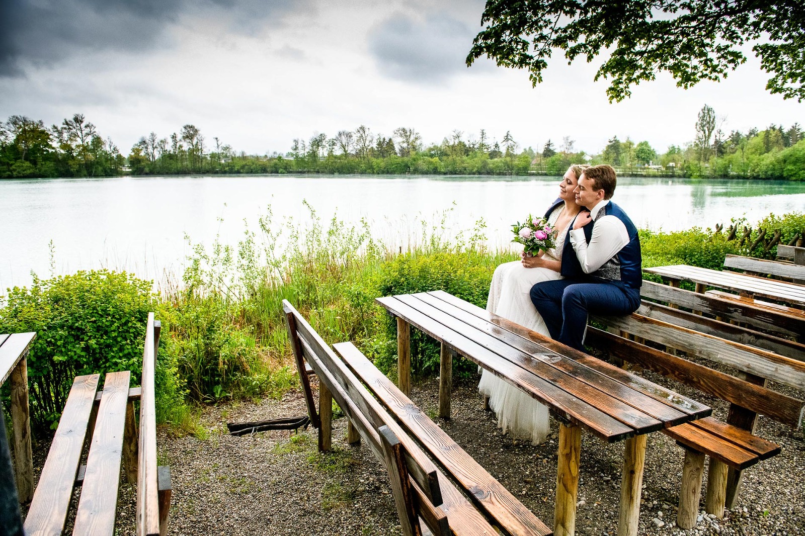 Hochzeitsfotograf München, Hochzeitsbilder am Langwieder See